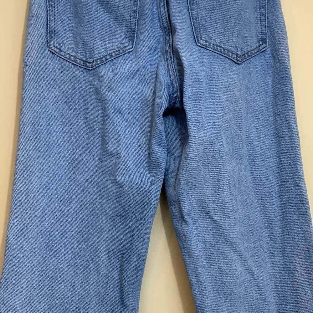 PacSun High Waisted Straight Ripped Distressed Button-fly Cotton Denim Jeans 23